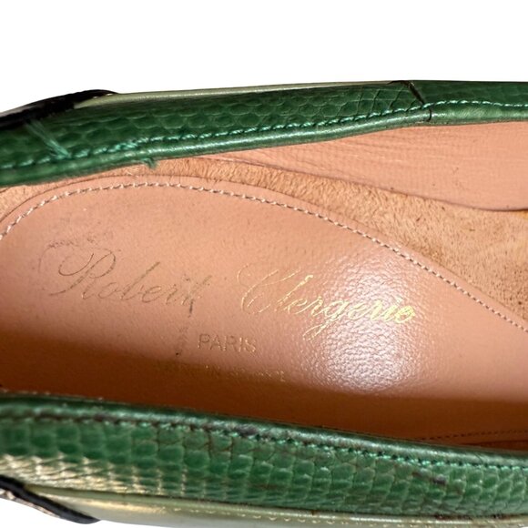 Robert Clergerie Green and Black Platform Pumps Size 7B - Picture 6 of 10